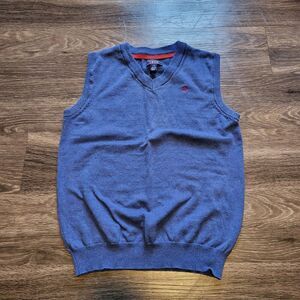 Izod Youth Kids 100% Cotton Blue Sweater Vest Size Youth Large (10-12)